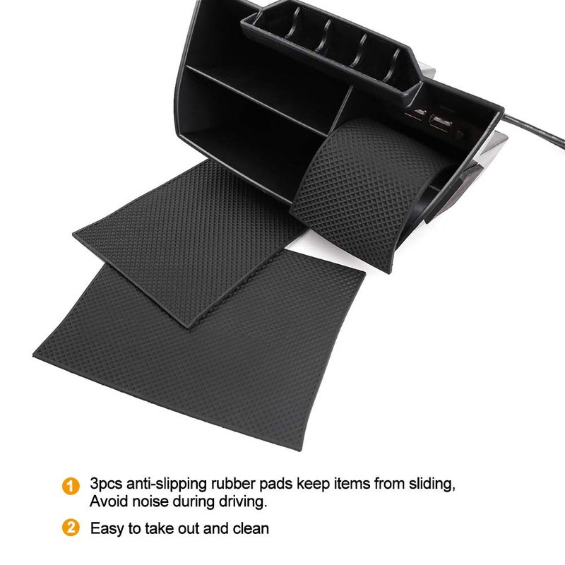 Thenice for 10th Gen Civic Central Console Storage Box Coins Trays Cards Organizer with USB Extension Cable Compatible with Honda Civic 2016 2017 2018 2019 2020 2021 - Image 3